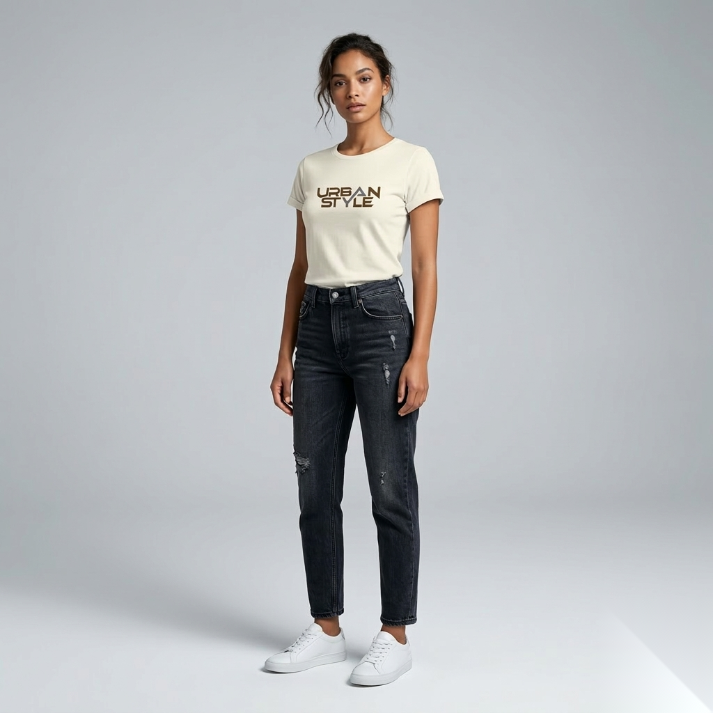 White Urban Style Women's Top