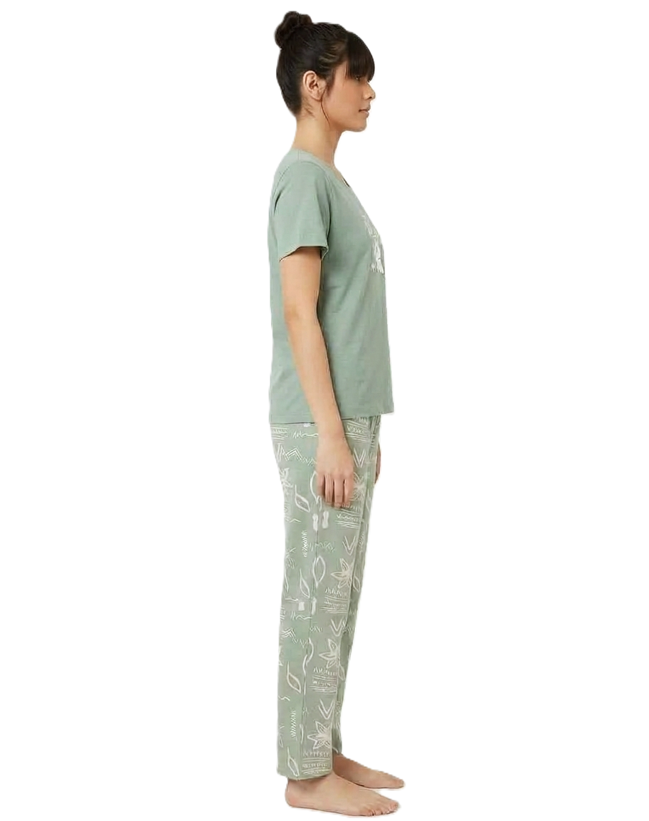Pista And Pista Cotton Round Neck Womens Pajama Set