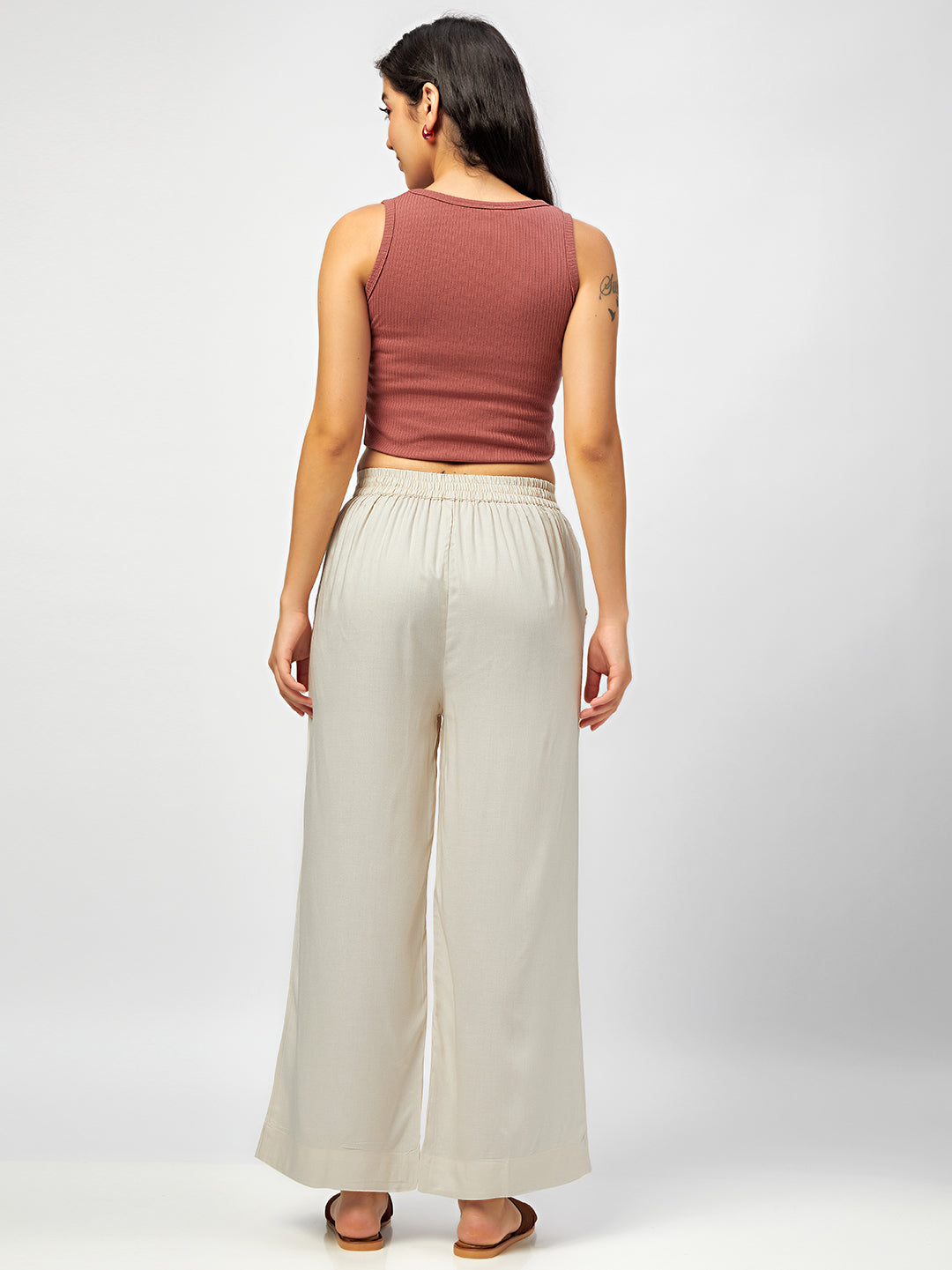 Ecru Palazzo Pants