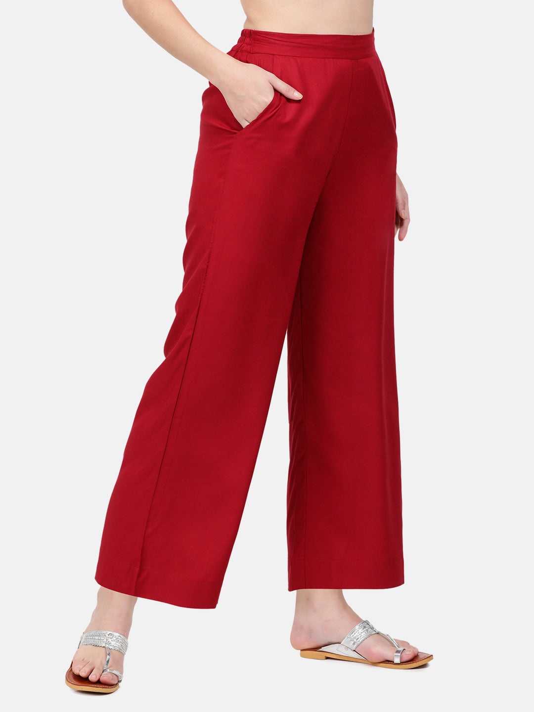 Rich Maroon Palazzo Pants