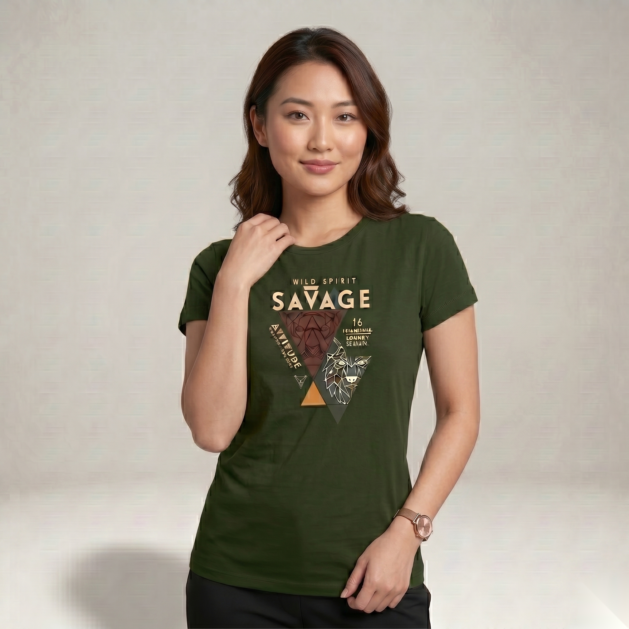 Olive Green Savage Wild Spirit Women's Top